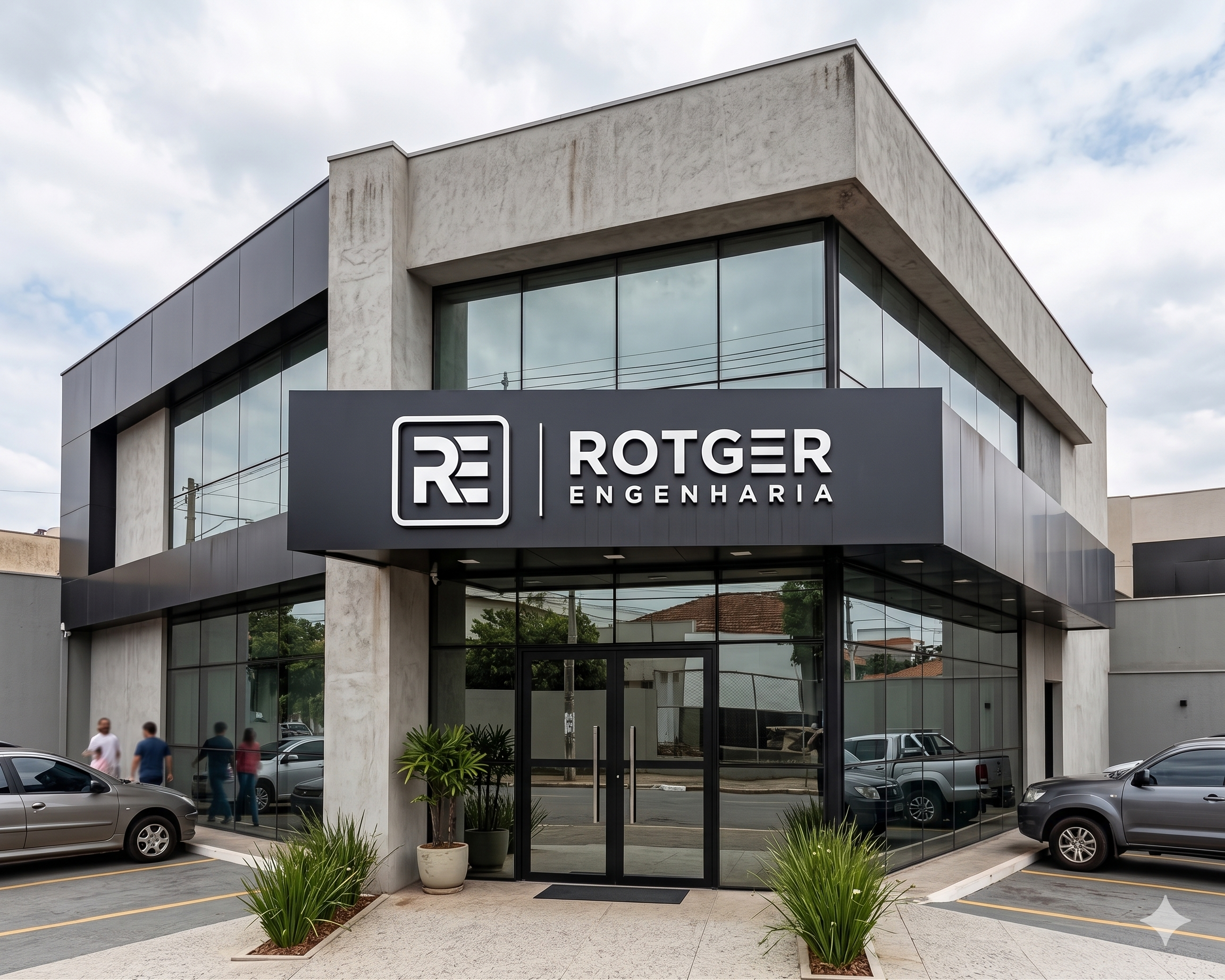 Fachada da sede da Rotger Engenharia em Indaiatuba